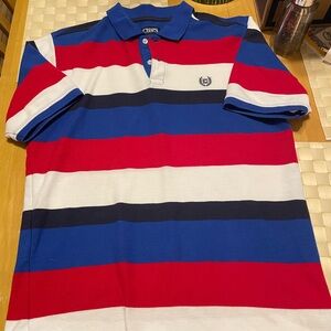 Chaps Boys’ Polo Shirt - Red, Blue, White Stripes